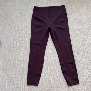RBX Women’s 7/8 Legging with Pockets - Dark Purple/Maroon - Size L